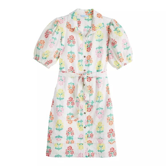 DRAPER JAMES RSVP Short Sleeve Eyelet Shirt Dress White Floral New with Tags - Picture 3 of 6